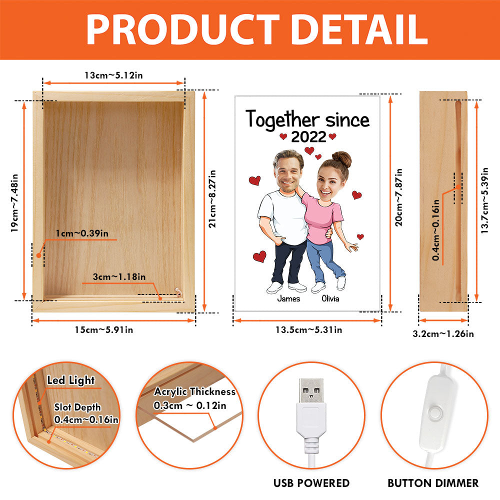 Face Couple Together  - Personalized Photo Frame Light Box