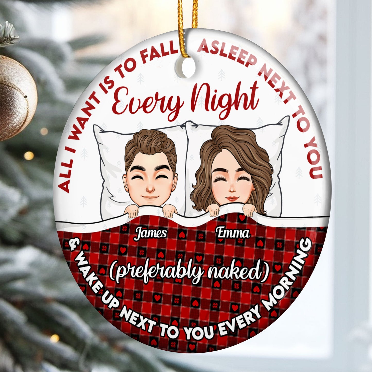 Fall Asleep Next To You - Personalized Ceramic Ornament