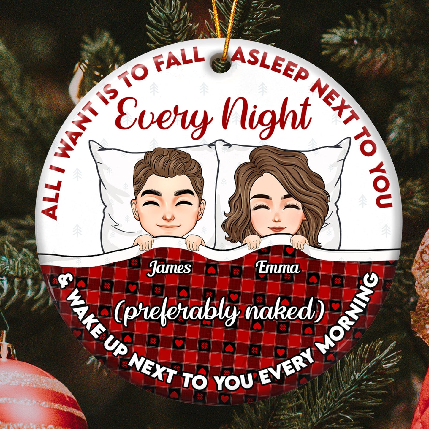 Fall Asleep Next To You - Personalized Ceramic Ornament