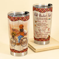 Fall Bucket List - Personalized Tumbler Cup - Fall Season Gift For Girls - Bike Girl