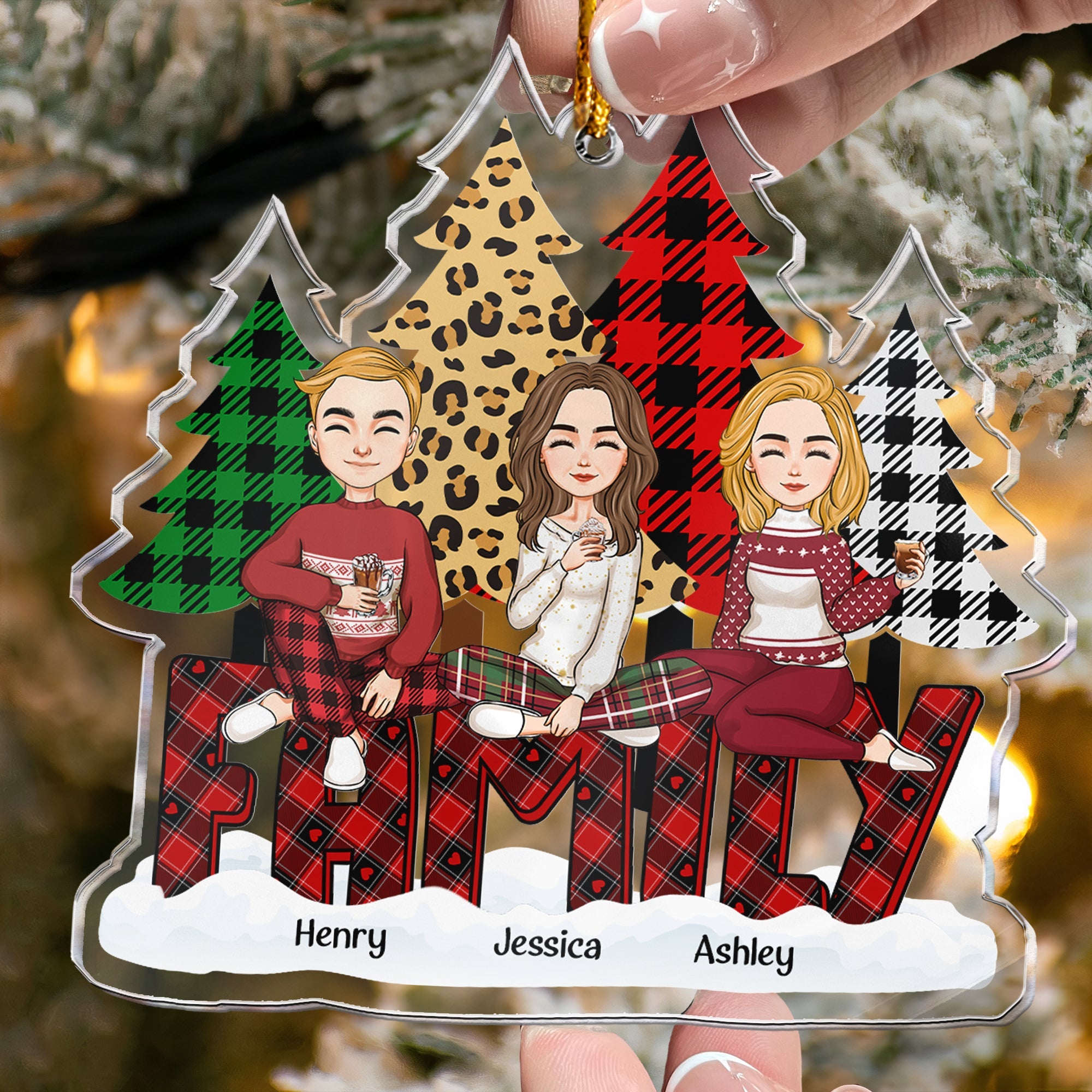 Family - Christmas Tree Version - Personalized Acrylic Ornament – Macorner