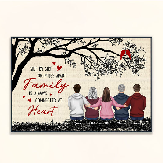 Family Connected At Heart - Personalized Poster/Wrapped Canvas