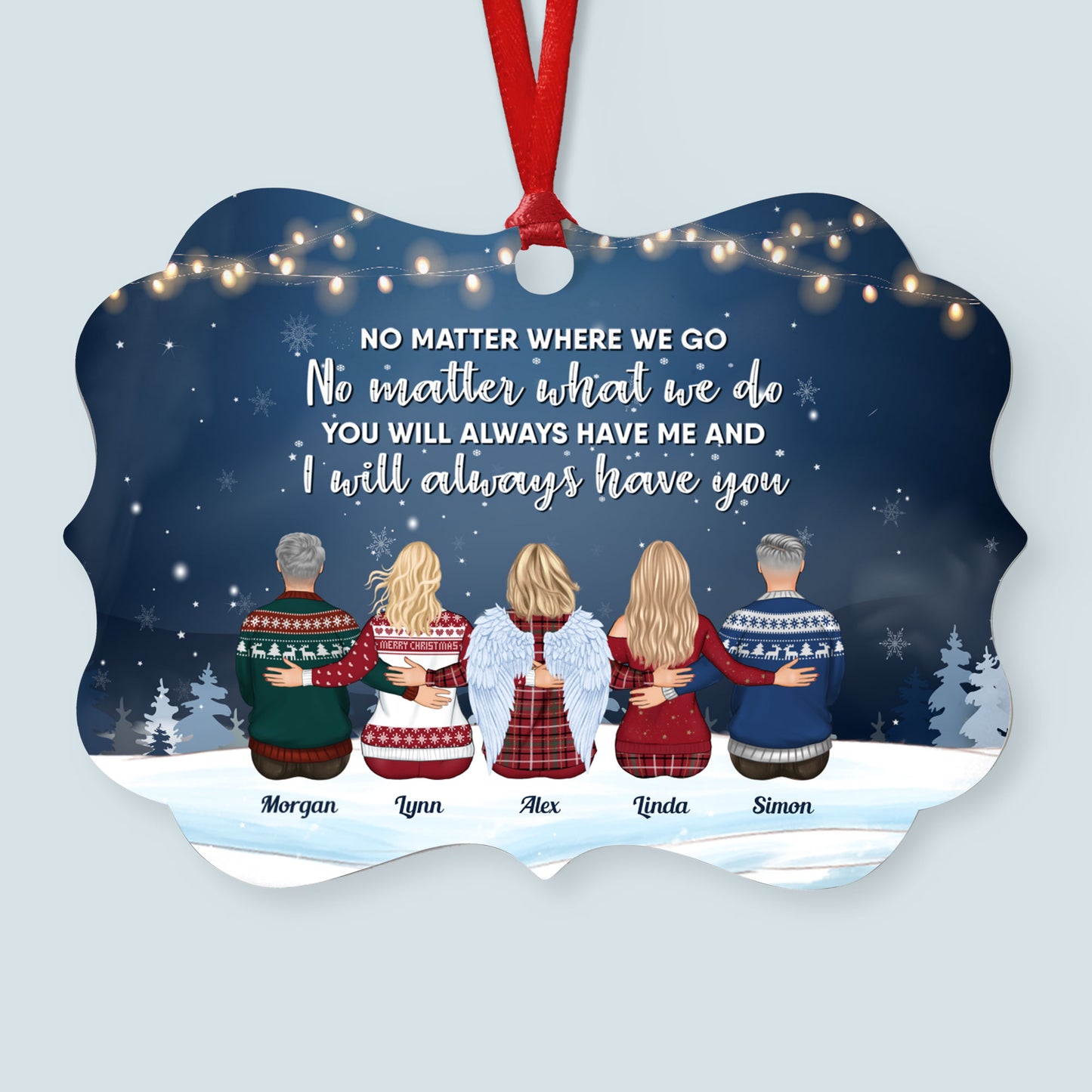 The Love Between Brothers & Sisters Is Forever - Personalized Aluminum Ornament - Family Hugging