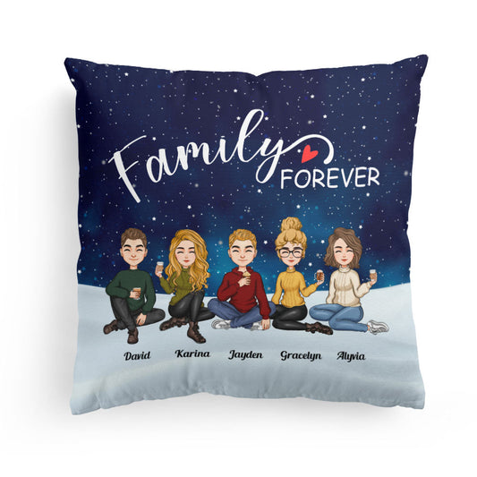 Family Forever - Cartoon Version - Christmas Eve - Personalized Pillow (Insert Included)