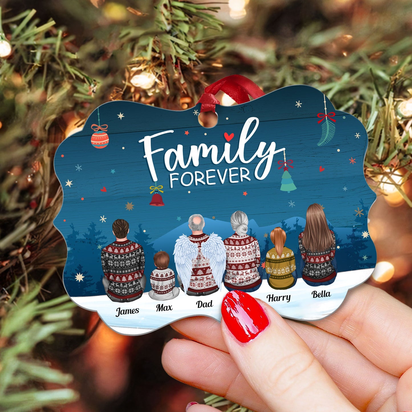 Family Forever - Personalized Aluminum Ornament