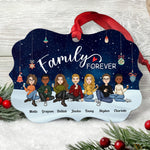 Family Forever - Christmas Eve - Personalized Aluminum Ornament - Christmas, New Year Gift For Family, Sisters, Brothers, Sibling