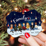 Family Forever - Christmas Eve - Personalized Aluminum Ornament - Christmas, New Year Gift For Family, Sisters, Brothers, Sibling