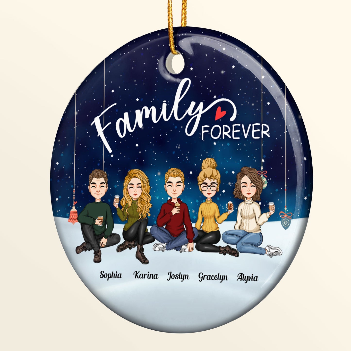 Family Forever - Personalized Ceramic Ornament