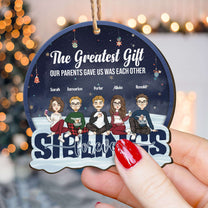 Family Forever - Personalized Custom Shaped Wooden Ornament - Christmas Gift For Family Members, Siblings