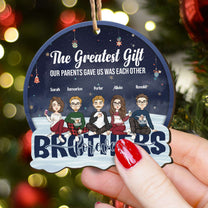 Family Forever - Personalized Custom Shaped Wooden Ornament - Christmas Gift For Family Members, Siblings