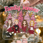 Family Forever - Pink Christmas - Personalized Acrylic Ornament