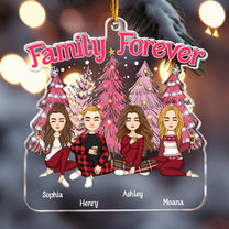 Family Forever - Pink Christmas - Personalized Acrylic Ornament