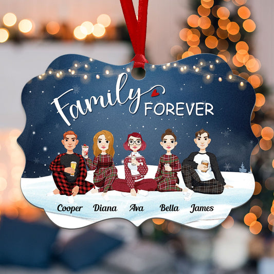 Family Forever (New Version) - Personalized Aluminum Ornament