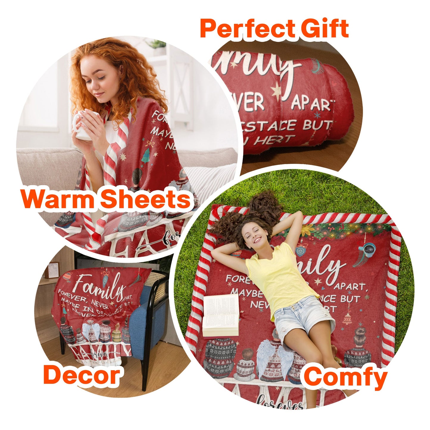 Family Is Never Apart In Heart - Personalized Blanket