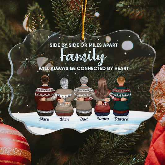 Family Is A Gift That Lasts Forever - Personalized Acrylic Ornament - Christmas Gift For Family, Friends - Family Sitting