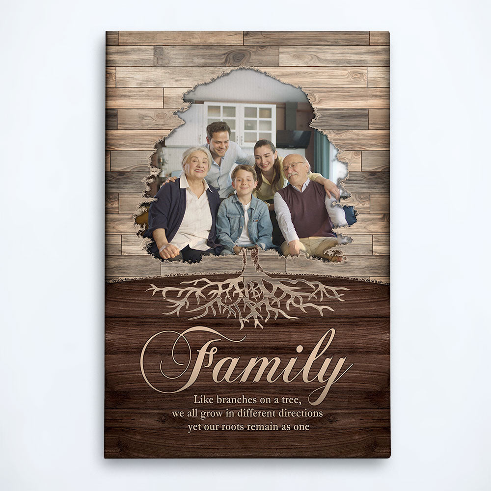 Family Like Branches On A Tree - Personalized Photo Wrapped Canvas