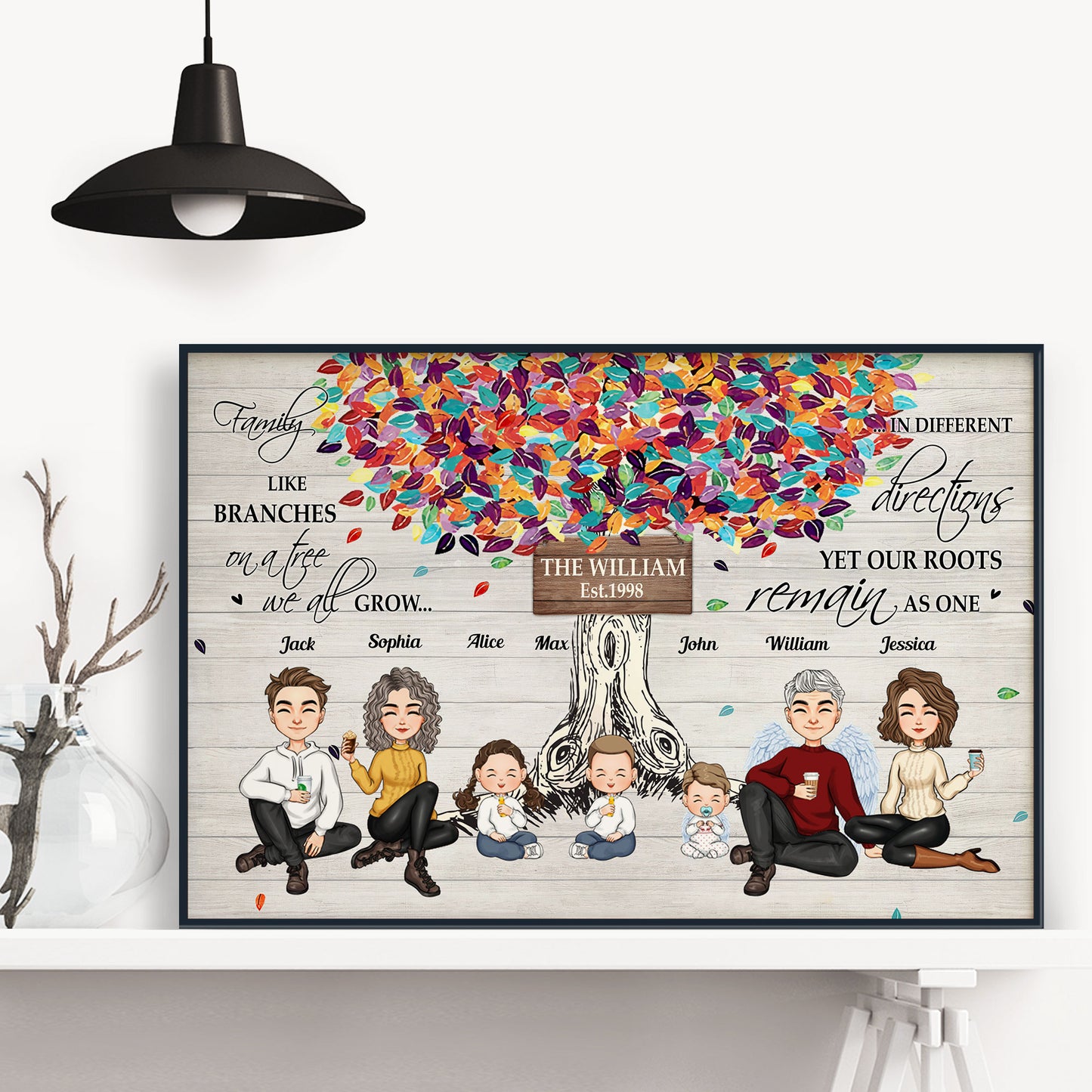 Family Like Branches On A Tree - Personalized Poster/Wrapped Canvas