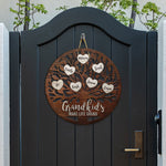 Grandkids Make Life Grand - Personalized Custom Shaped Wood Sign