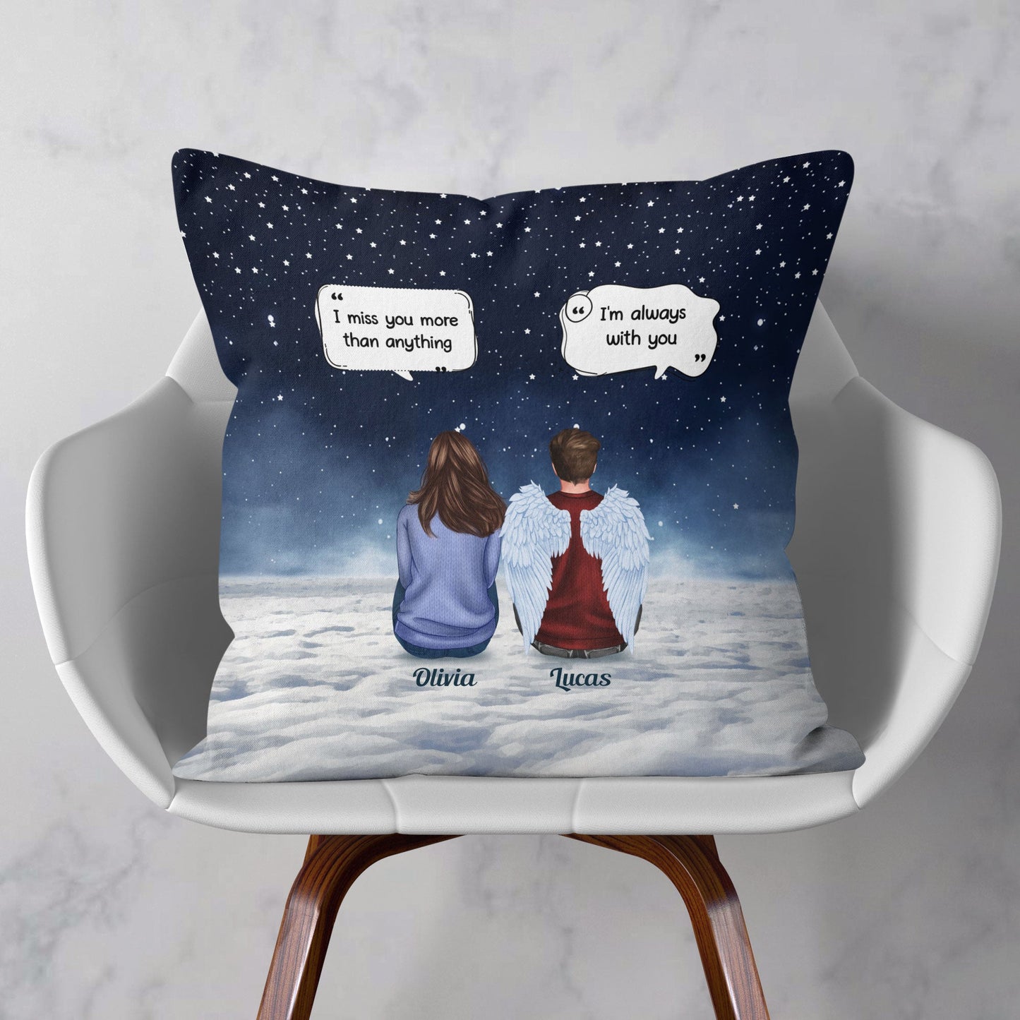 Family Memorial - Personalized Pillow - Memorial, Loving Gift For Family Members, Dad, Mom, Sisters, Brothers