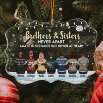 Family Never Apart In Heart - Personalized Acrylic Ornament