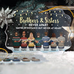 Family Never Apart In Heart - Personalized Siblings Ornament