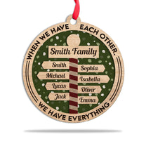 Family North Pole  - Personalized 2 Layers Wooden Ornament - Christmas Gift For Family Members, Friends