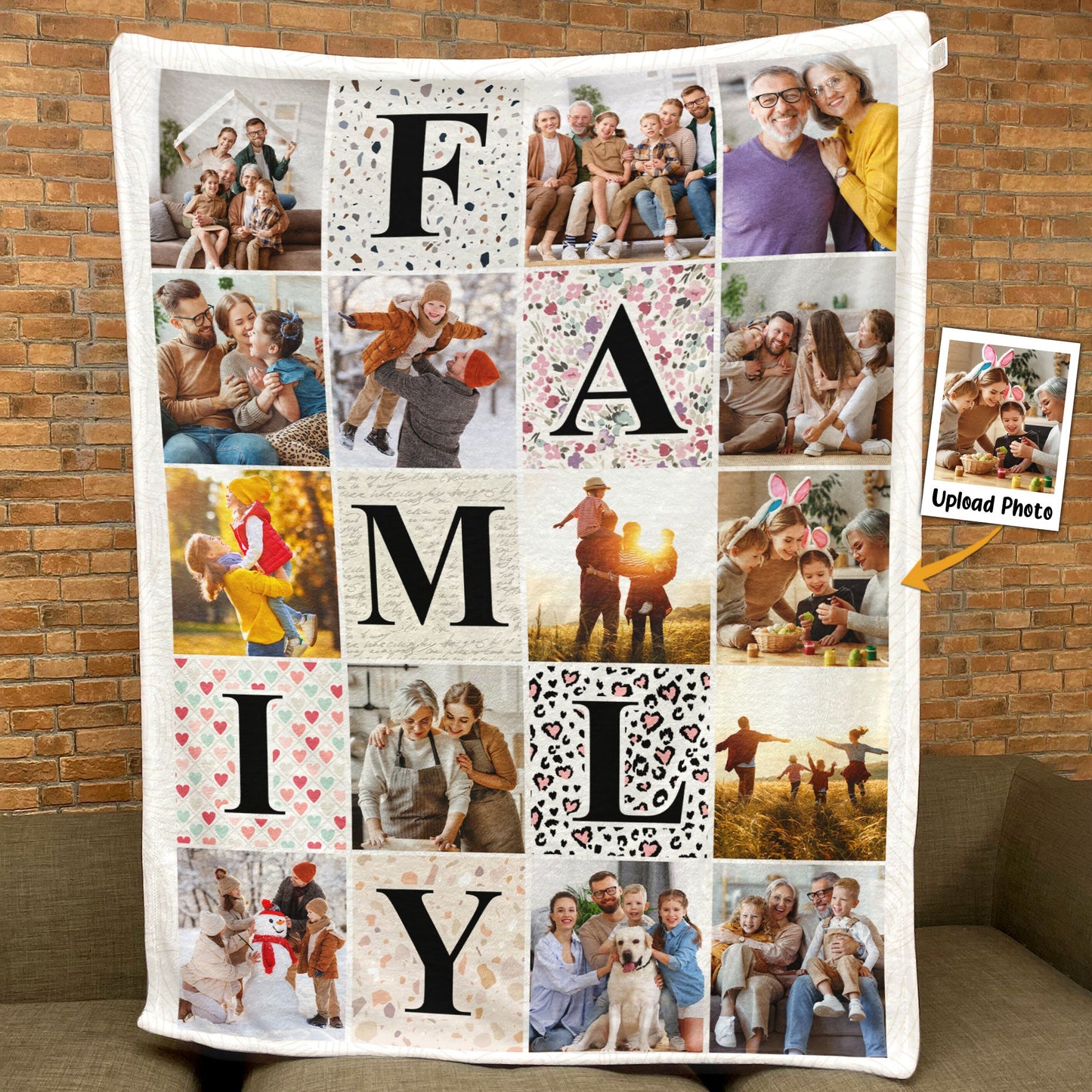 Family Photo Collage - Personalized Photo Blanket