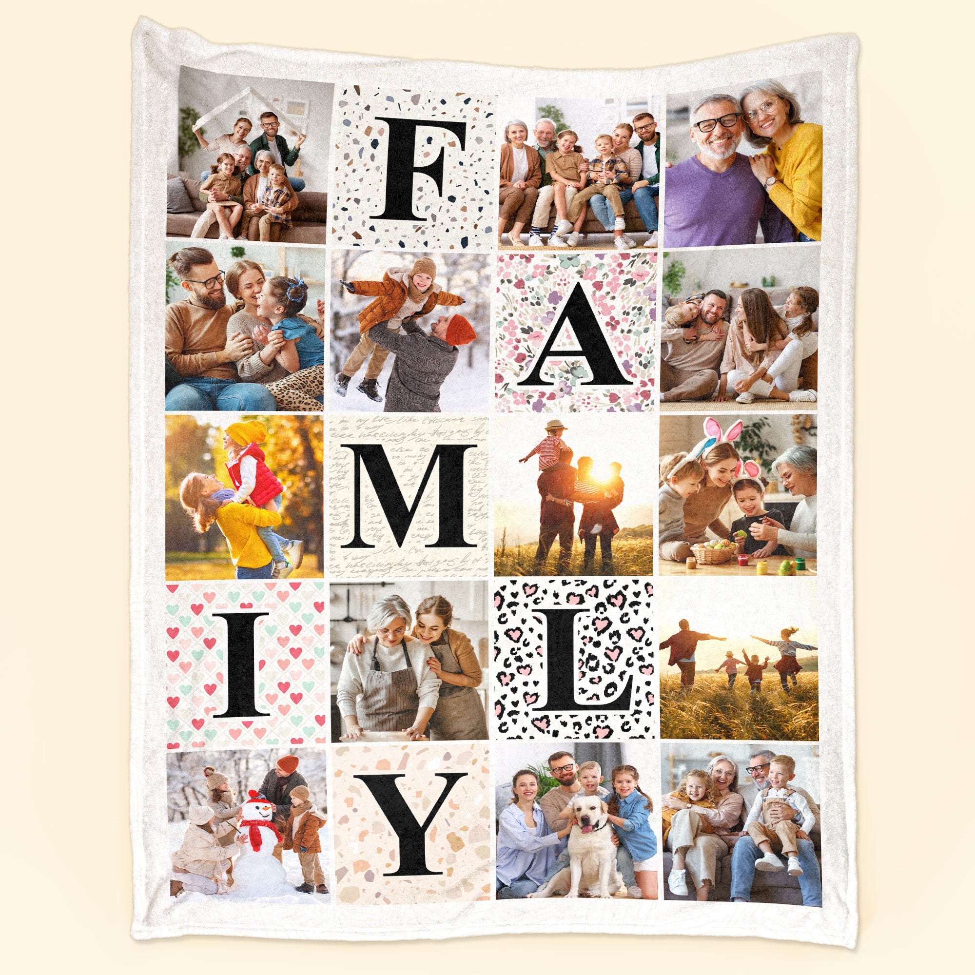Family Photo Collage - Personalized Photo Blanket