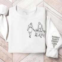 Family Photo Line Art - Custom Photo Embroidered Sweatshirt