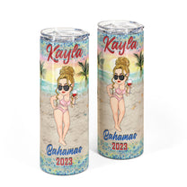 Family Vacation Girls Trip Summer Beach Custom Location - Personalized Skinny Tumbler