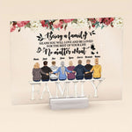 Family Where Life Begins & Love Never Ends - Personalized Acrylic Plaque - Loving Gift For Family, Parent, Mom, Dad, Brother, Sister