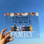 Family Where Life Begins & Love Never Ends - Personalized Acrylic Plaque - Loving Gift For Family, Parent, Mom, Dad, Brother, Sister