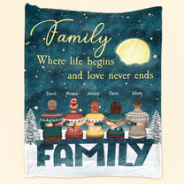Family Where Life Begins & Love Never Ends - Personalized Blanket