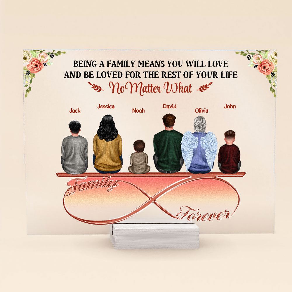 Family Where Love Never Ends - Personalized Acrylic Plaque