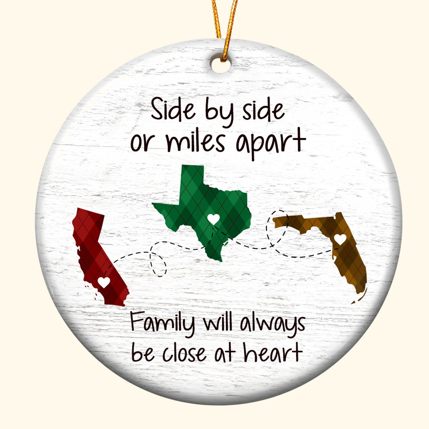 Family Will Always Be Close At Heart - Personalized Ceramic Ornament