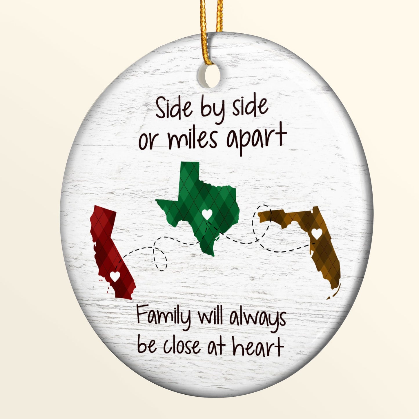 Family Will Always Be Close At Heart - Personalized Ceramic Ornament