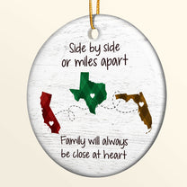 Family Will Always Be Close At Heart - Personalized Ceramic Ornament