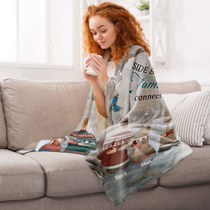 Family Will Always Connected By Heart - Personalized Memory Blanket