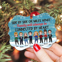 Family Will Be Connected By Heart  - Personalized Aluminum Ornament - Christmas Gift For Brothers, Sisters