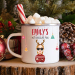 Family & Kids' Hot Chocolate Christmas Coffee Mug - Personalized Enamel Mug