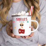 Family & Kids' Hot Chocolate Christmas Coffee Mug - Personalized Enamel Mug