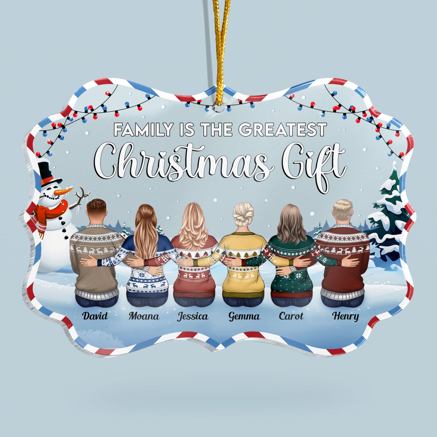 Family Is The Greatest Christmas Gift - Personalized Acrylic Ornament