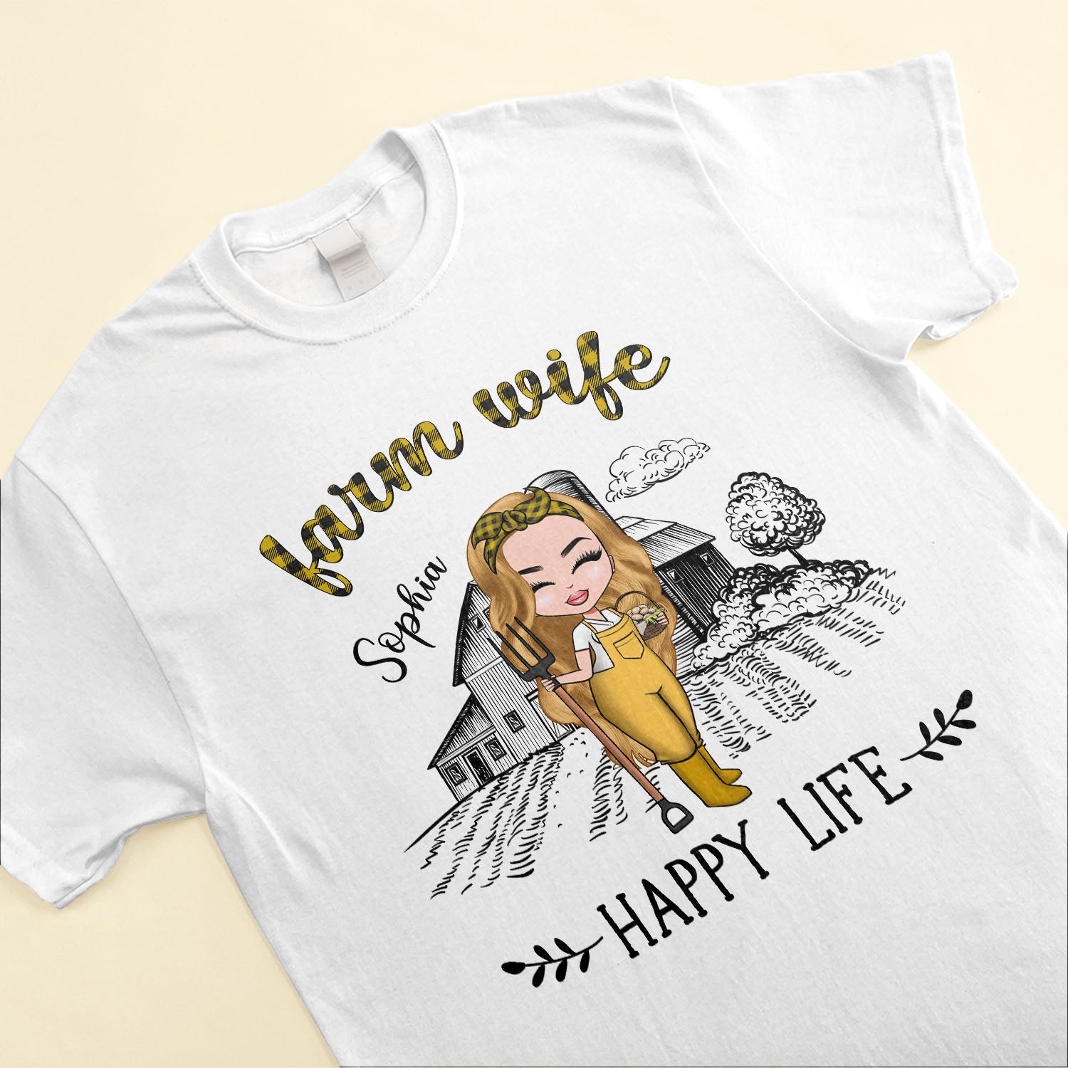 Farm Wife, Happy Life - Personalized Shirt - Birthday Gift For Farmer, Farm Lady