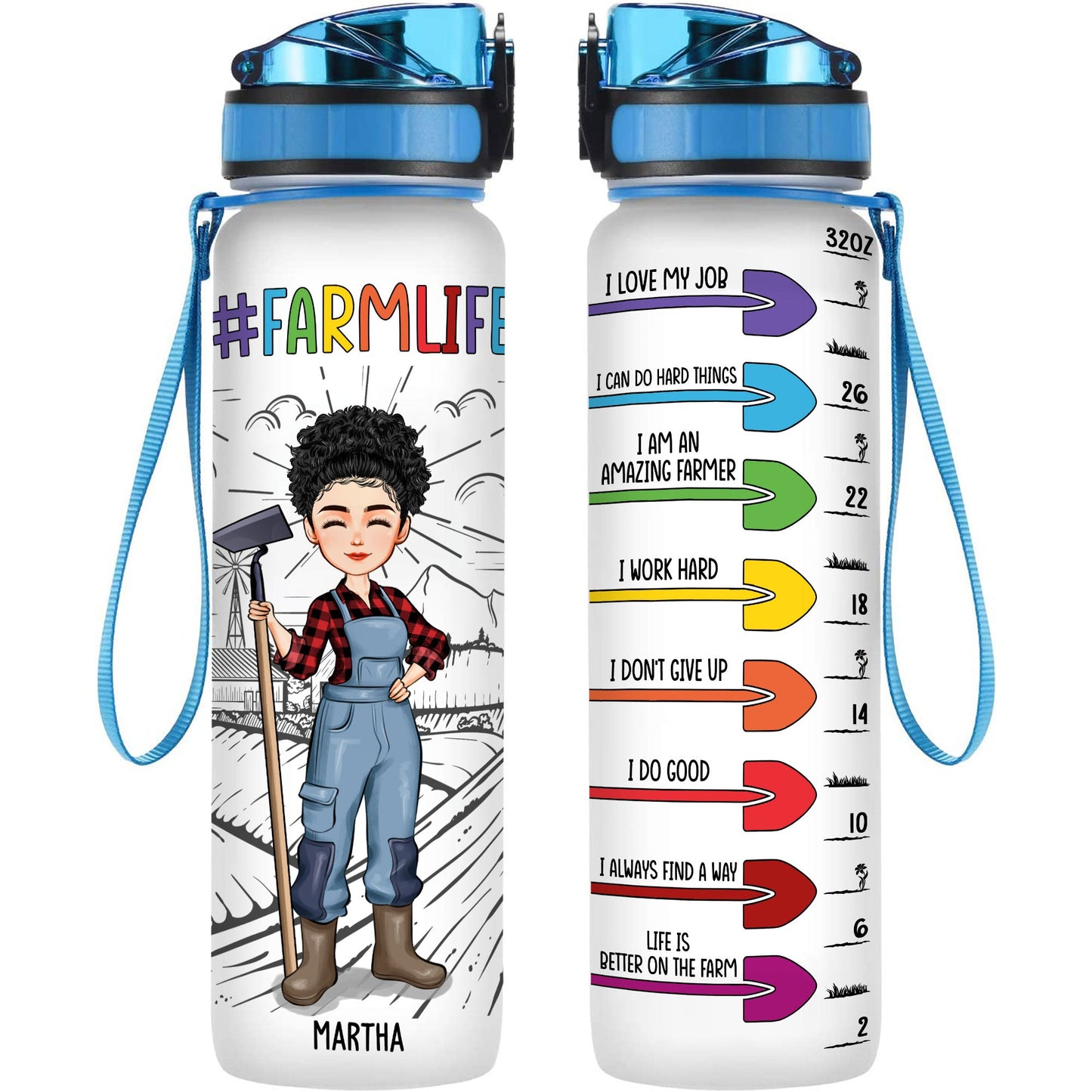 Farmerlife - Personalized Water Tracker Bottle