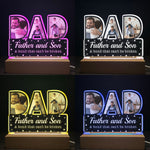(Photo Inserted) Father And Children - Personalized 3D LED Light Wooden Base