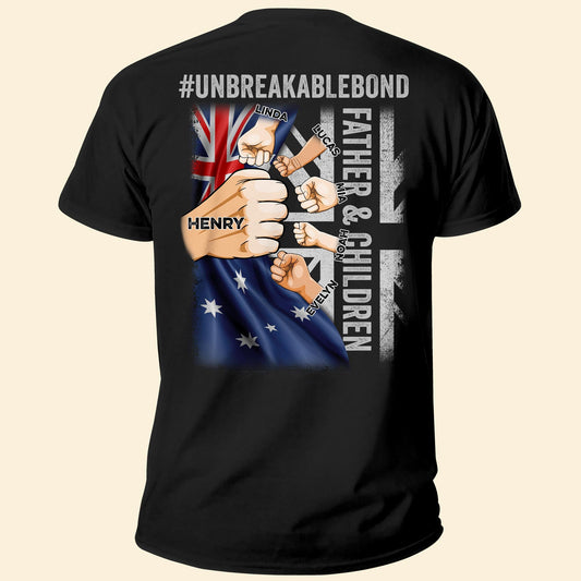 Father & Children Unbreakable Bond - Personalized Shirt - Australia Day Gifts, Birthday Gifts For Dad, Husband, Son