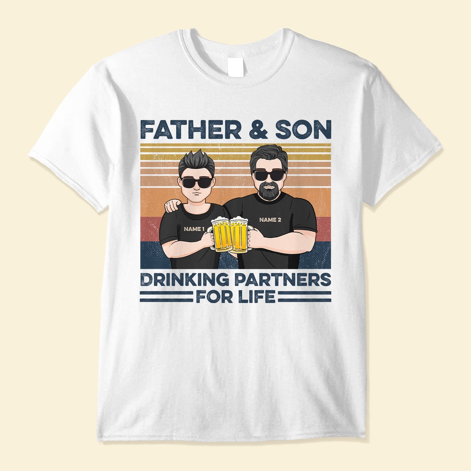 Father And Son Drinking Partners For Life - Personalized Shirt - Christmas Gift For Fathers And Sons
