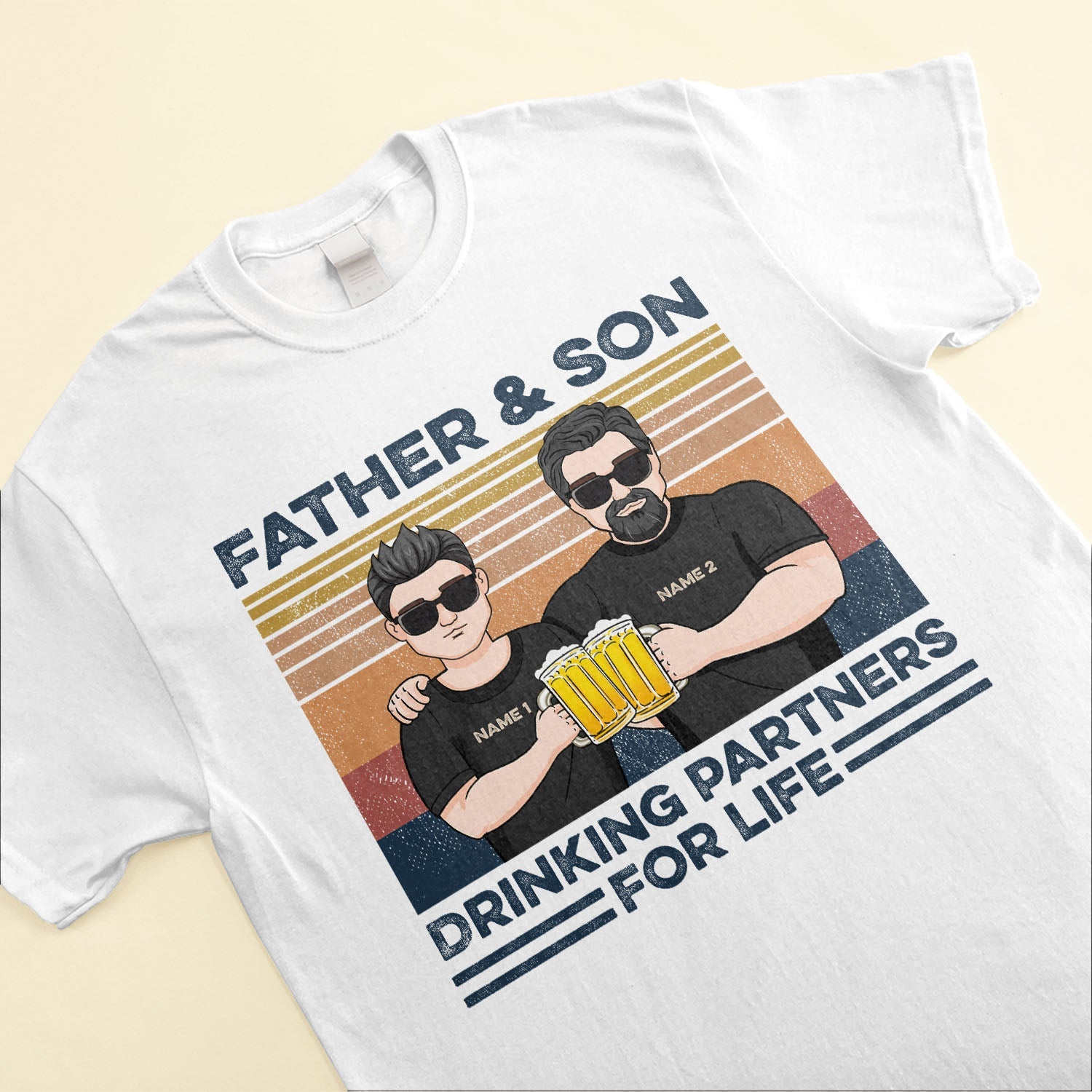 Father And Son Drinking Partners For Life - Personalized Shirt - Christmas Gift For Fathers And Sons