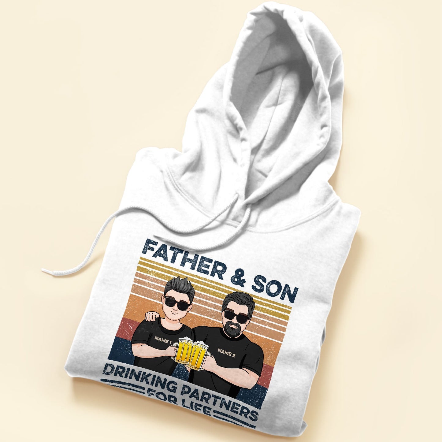Father And Son Drinking Partners For Life - Personalized Shirt - Christmas Gift For Fathers And Sons