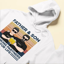 Father And Son Drinking Partners For Life - Personalized Shirt - Christmas Gift For Fathers And Sons